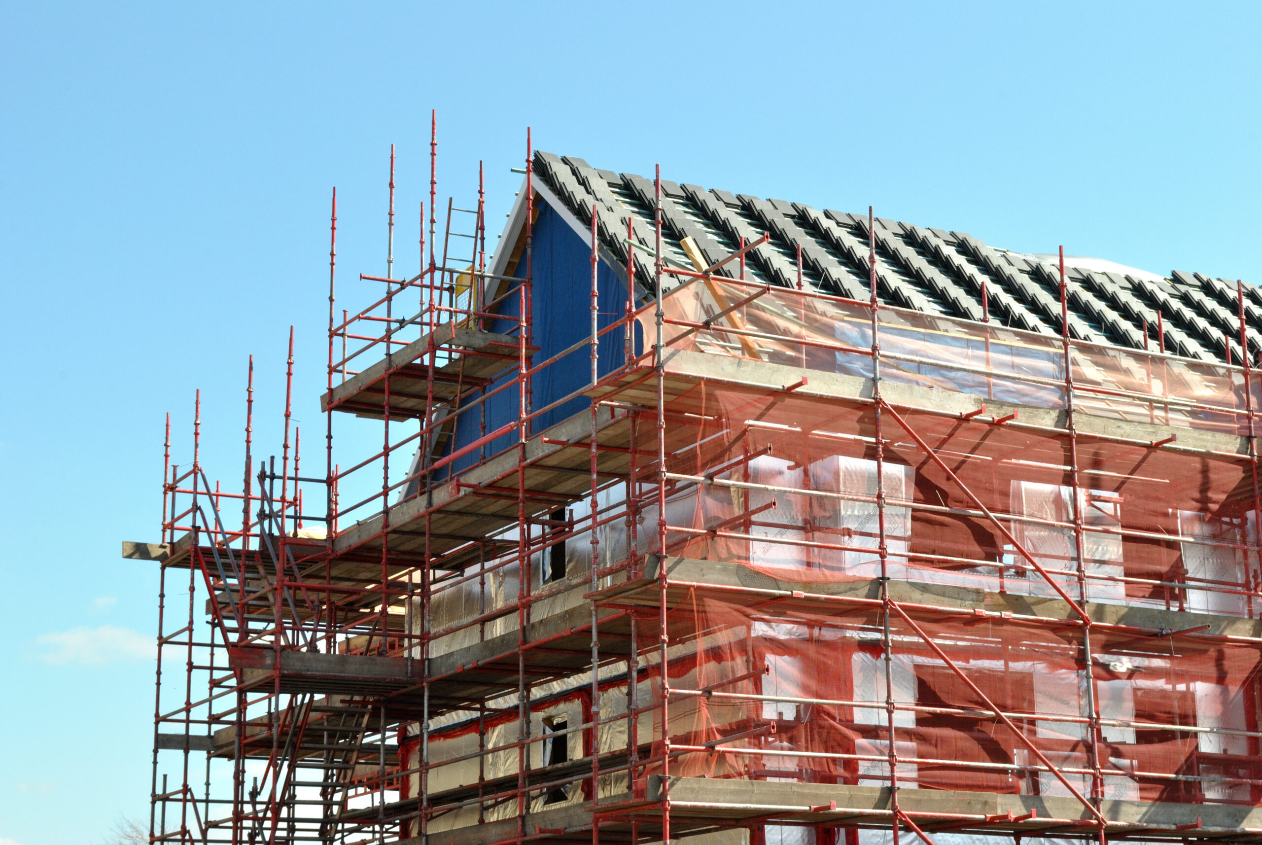 A house under construction to combat the housing crisis.