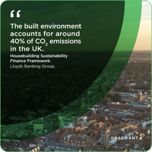 "The built environment accounts for around 40% of CO2 emissions in the UK." Credit: Lloyds Banking Group, Housebuilding Sustainability Finance Framework.